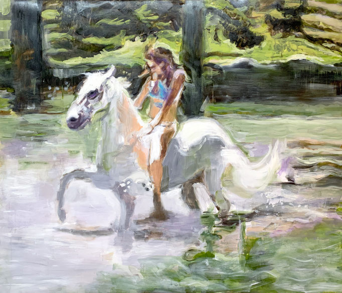 Tanja Selzer_Schaumpferd_120x140cm_Oil on Linen