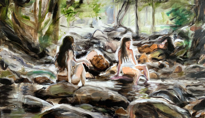 Tanja Selzer_BlackHoney_2024_80x140cm_Oil on Linen