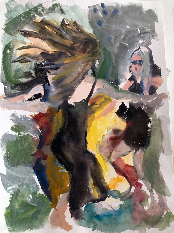 Tanja Selzer _ Bonfire _ 2023 _ 48x36cm _watercolor on paper
