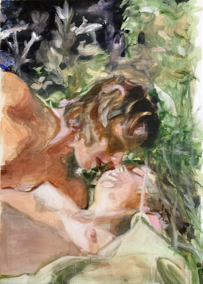 green kiss, 2020, 70 x 50 cm, oil on linen