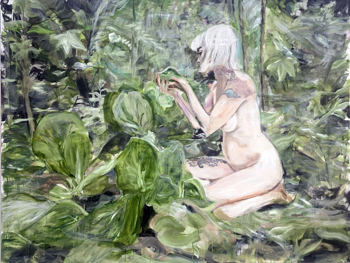tanja selzer, flora 1, 2021, 150 x 200 cm, oil on linen