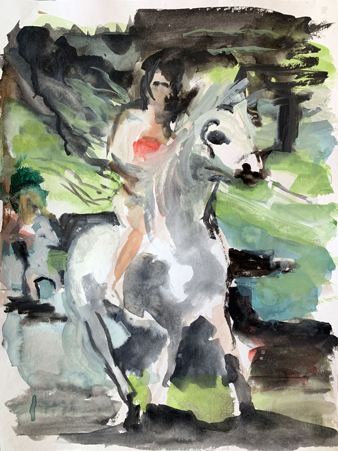 Tanja Selzer _ Horsy _ 2023 _ 48x36cm _watercolor on paper