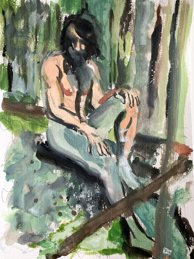 Tanja Selzer _in the green _2023 _32x24cm _ watercolor on paper