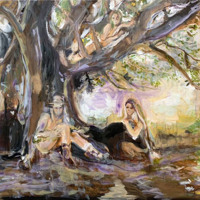 Tanja Selzer_Wilderness Conspiracy_2024_150x150cm_Oil on Linen
