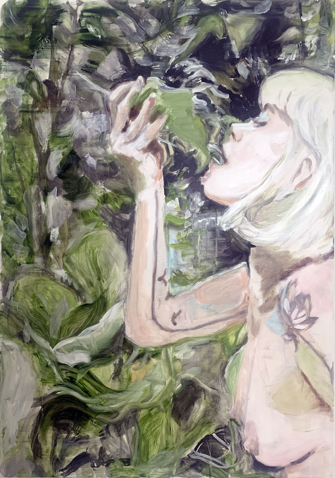 tanja selzer, flora 4, 2021,  100 x 70 cm, oil on linen