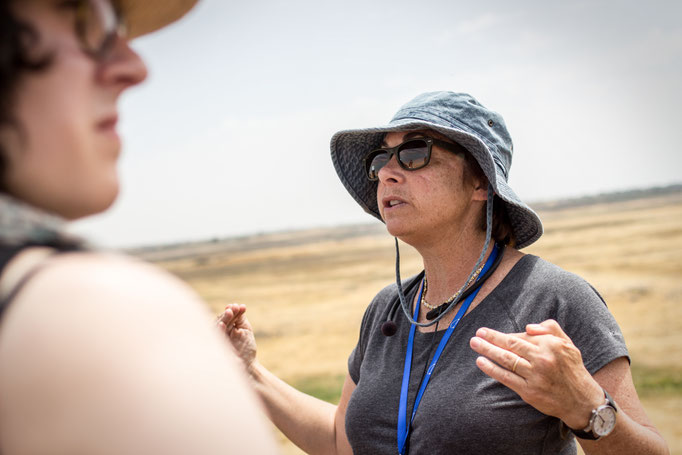 IDF-Colonel Miri Eisin facing the border to Syria, Golan Heights. May 2017. 