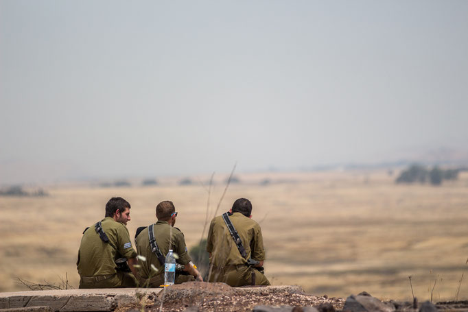 Israeli Soldiers taking a rest, Golan Heights. May 2017. 