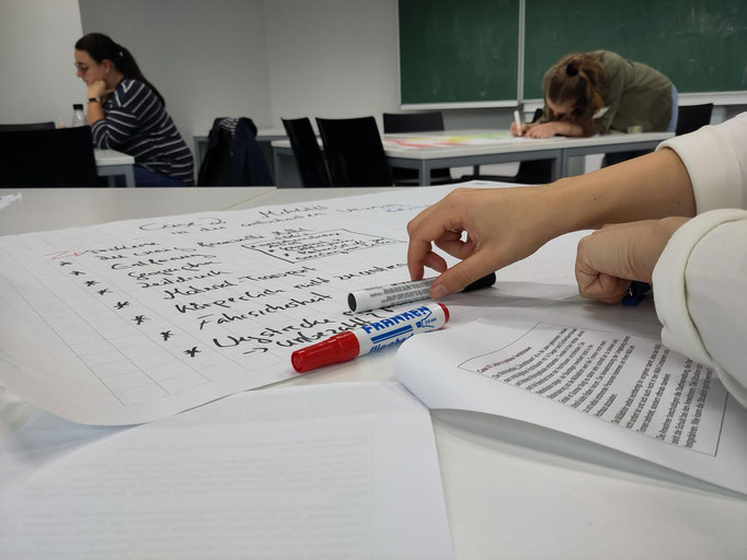 Workshop von Dr. Matthias Heuberger (IZGS) und Dr. Susanne Christ (EHD) zum Entwurf eines Sustainability Hubs an der Evangelischen Hochschule Darmstadt. | Foto: IZGS