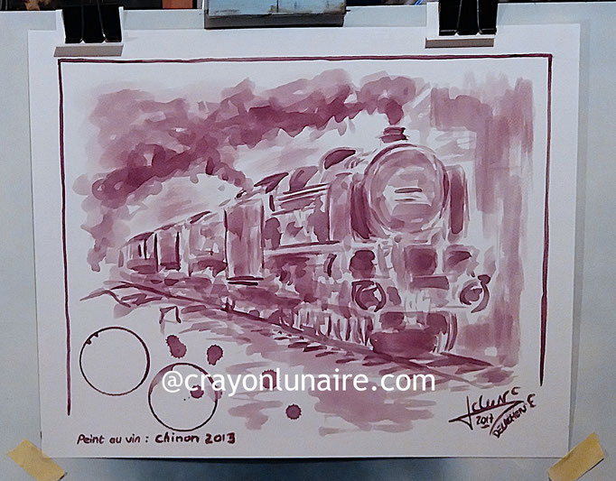 Locomotive-vapeur-peinture-au-vin-rouge