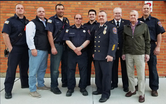 Bob (2nd from right) with other Fanwood firefighters at an awards ceremony in 2019