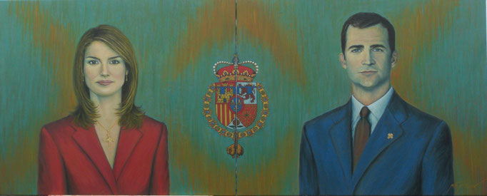 Los Reyes de España - Felipe VI - 162 x 65cm al óleo sobre lienzo