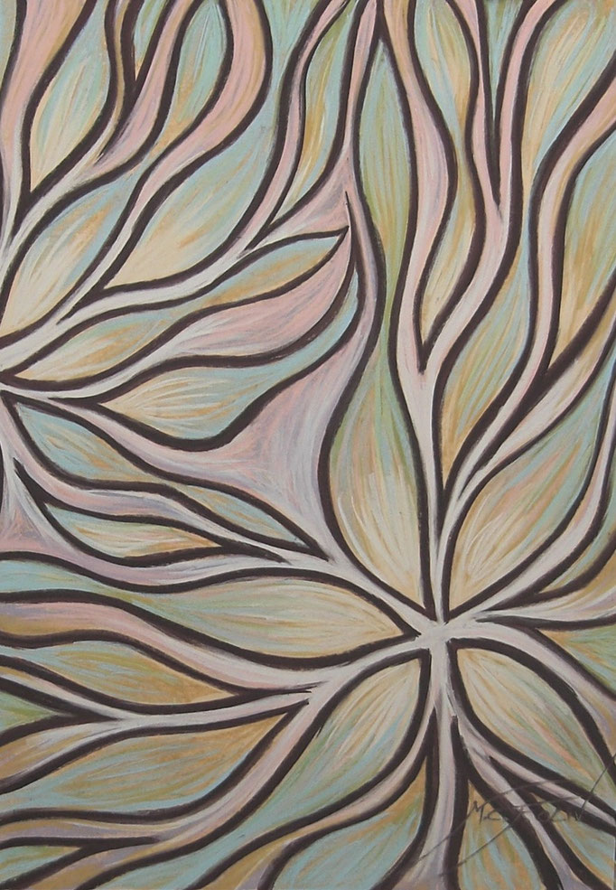 PÉTALOS II -70 x 100 cm. - pastel