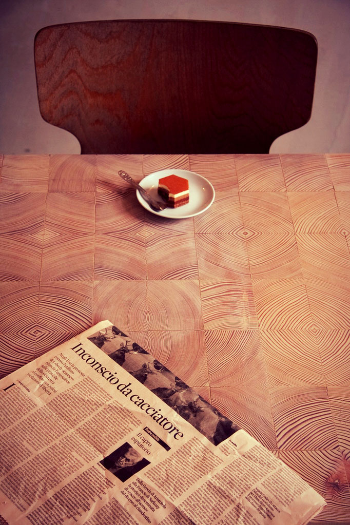 end grain wood dinning table