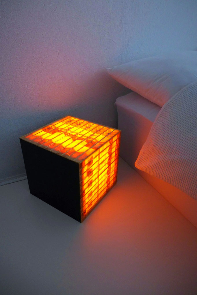 end grain cube lamp/produkt design