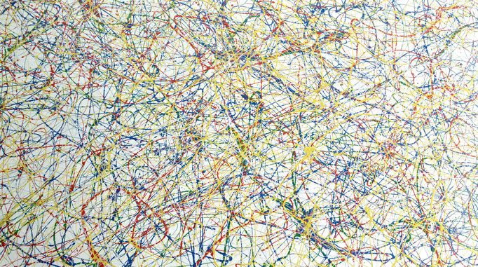 Pollock style -P 4 - Basic colors on white background (2m x 1,2m!)  -SOLD