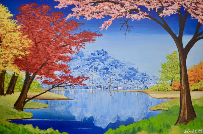 Impressionistisch landschapsschilderij 60 cm x 40 cm - in SHOP