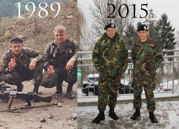 1989 Aktiv im Dienst  Links Cpl-Ch HILTGEN Rechts Cpl Grignard / 2015  ASORL 