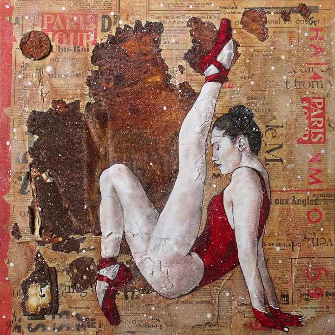 Le rouge aux mains - 50 x 50 - 2025