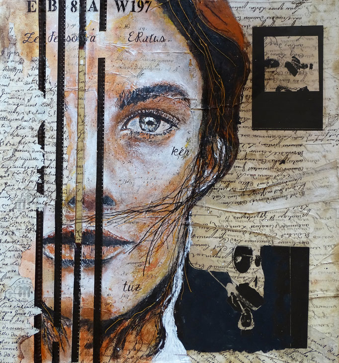Par chemins et cheveux  -  38 x 41  -  2020