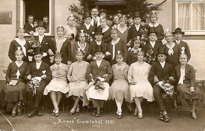 Kirmesgesellschaft 1930/ Archiv Crawinkler- Runde
