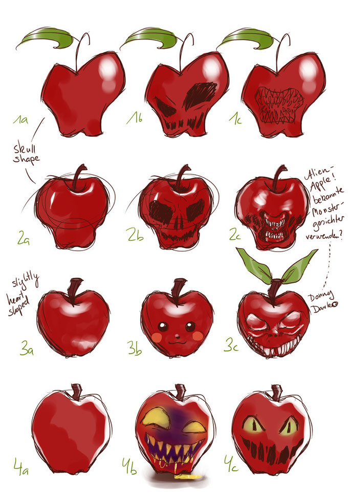 Apfelkalypse Character Design, apple of doom 2012