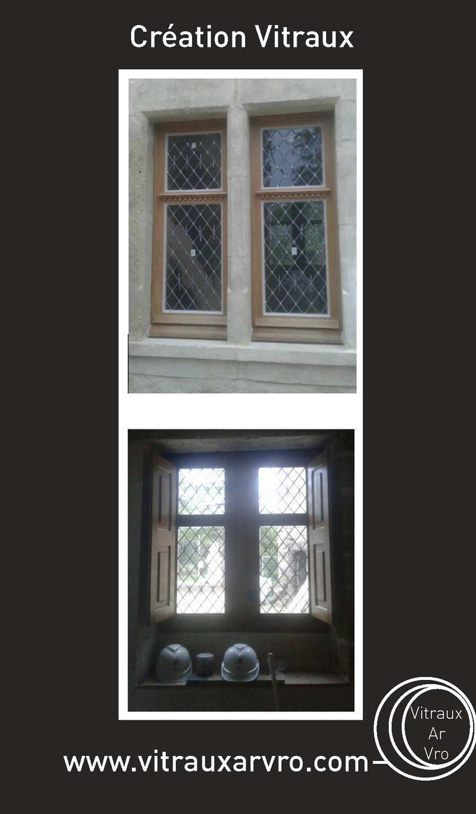  Logis Médiéval réhabilité en mairie- Commune de Juillé - (72) /// Création de l'ensemble des vitraux ( 7 fenêtres) -