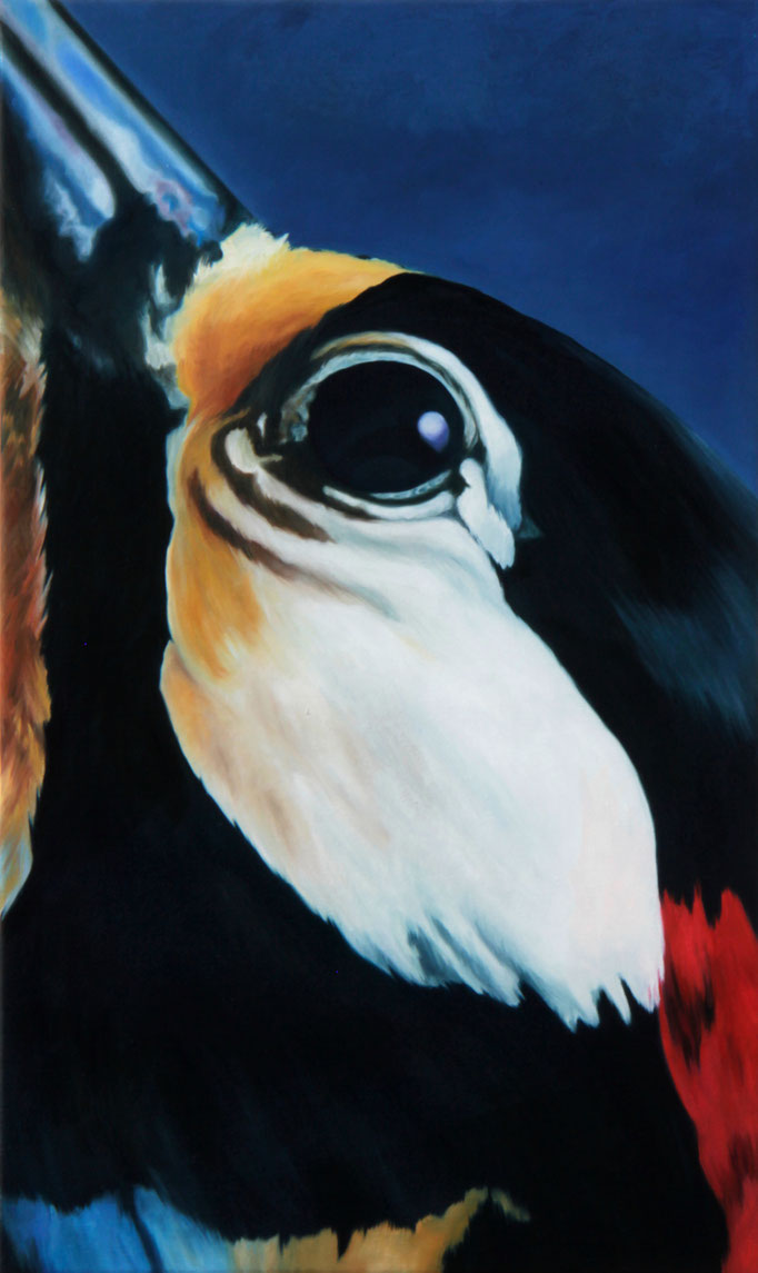 <b>Buntspecht</b><br>Öl/Leinwand | 2014 | 75 x 45 cm<br><small>(Privatbesitz)