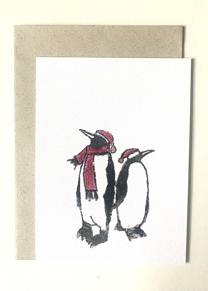 karte,weihnachten,pinguine