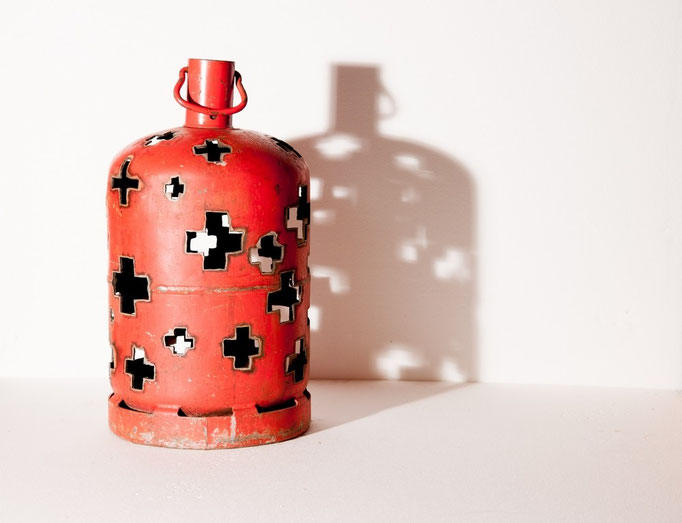 Bouteille de gaz sculptée