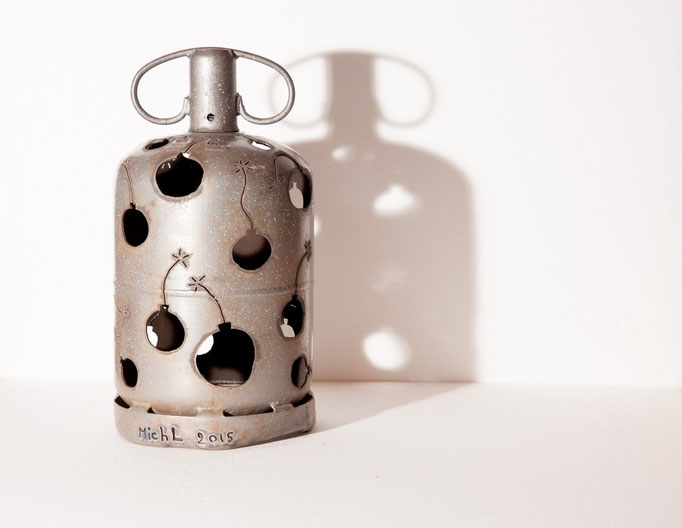 Bouteille de gaz sculptée