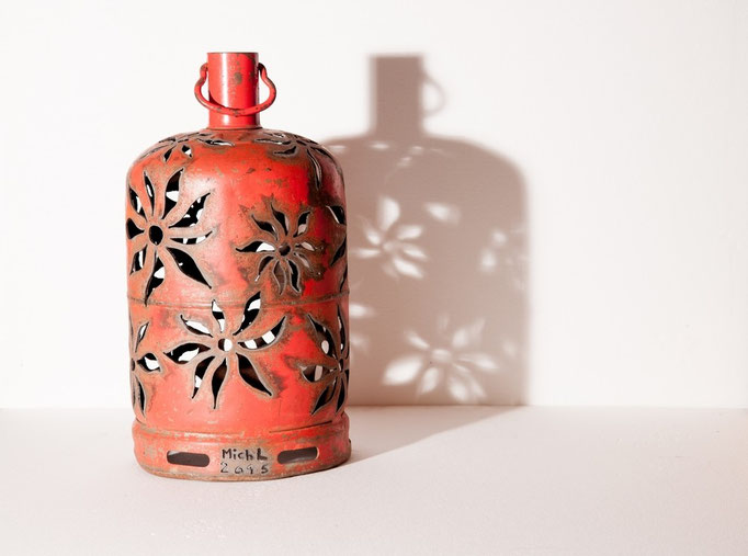 Bouteille de gaz sculptée