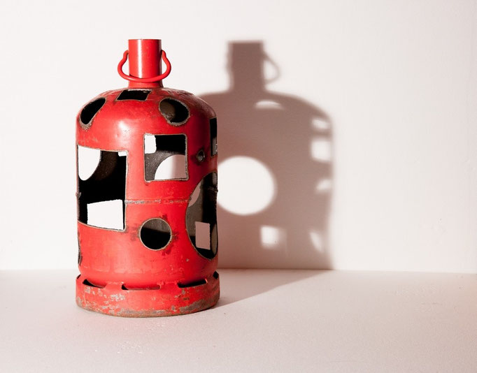 Bouteille de gaz sculptée