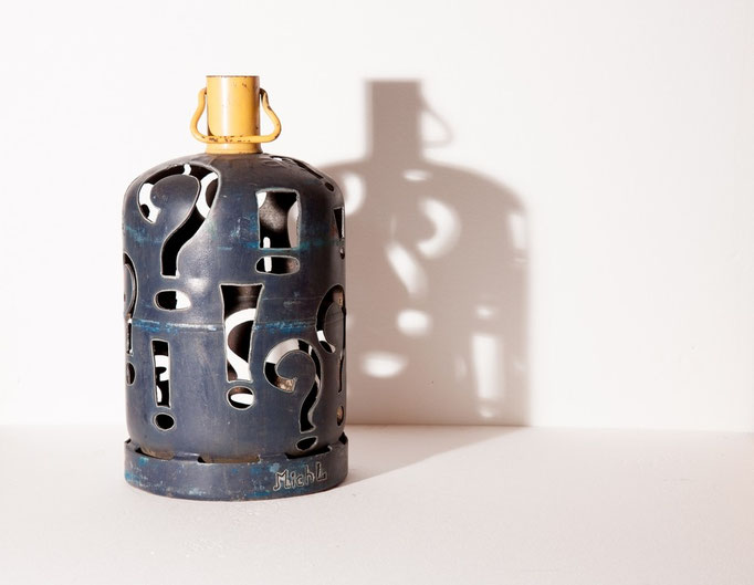 Bouteille de gaz sculptée