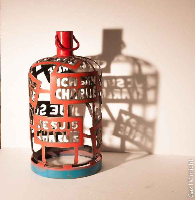 Bouteille de gaz sculptée