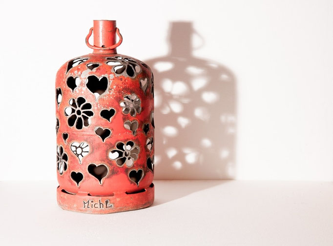 Bouteille de gaz sculptée