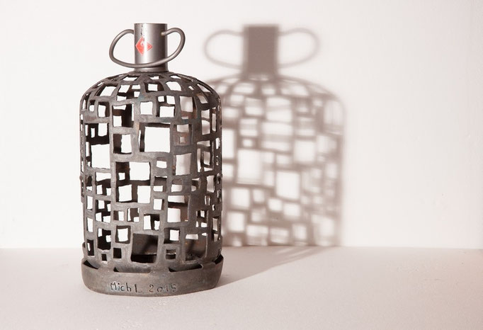 Bouteille de gaz sculptée