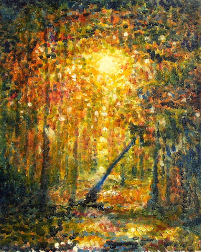 Wald in Gegenlicht 2; Leinwand, 40 * 50 cm