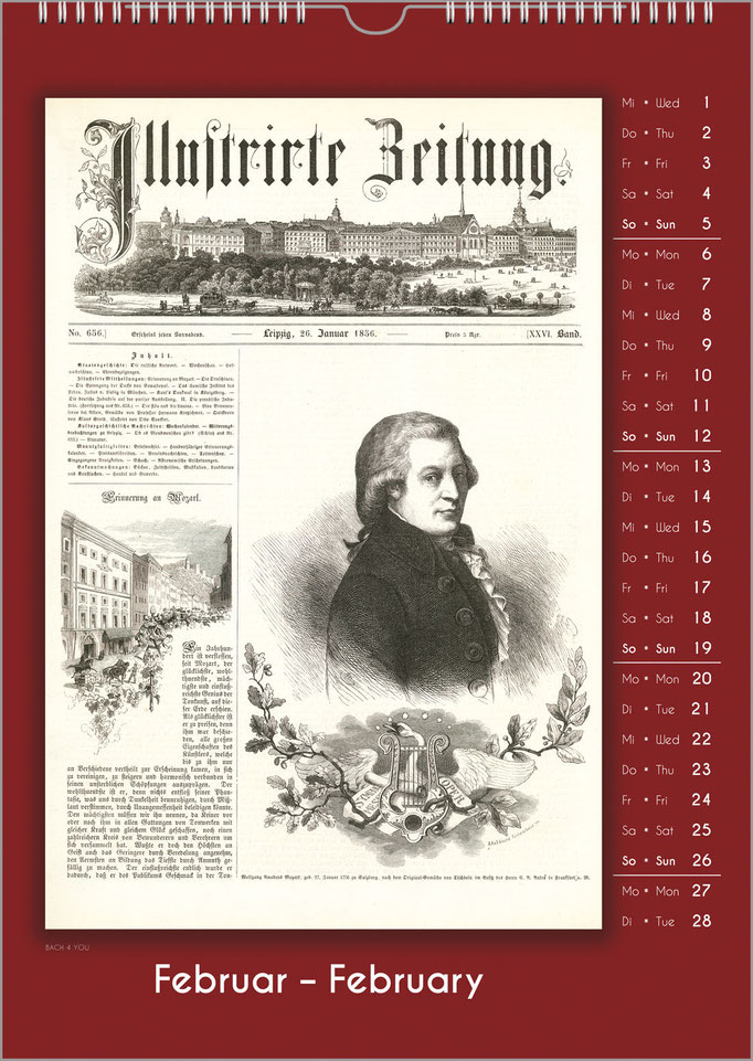 Music Gift Composers Calendar: Historic Newspaper Titles.