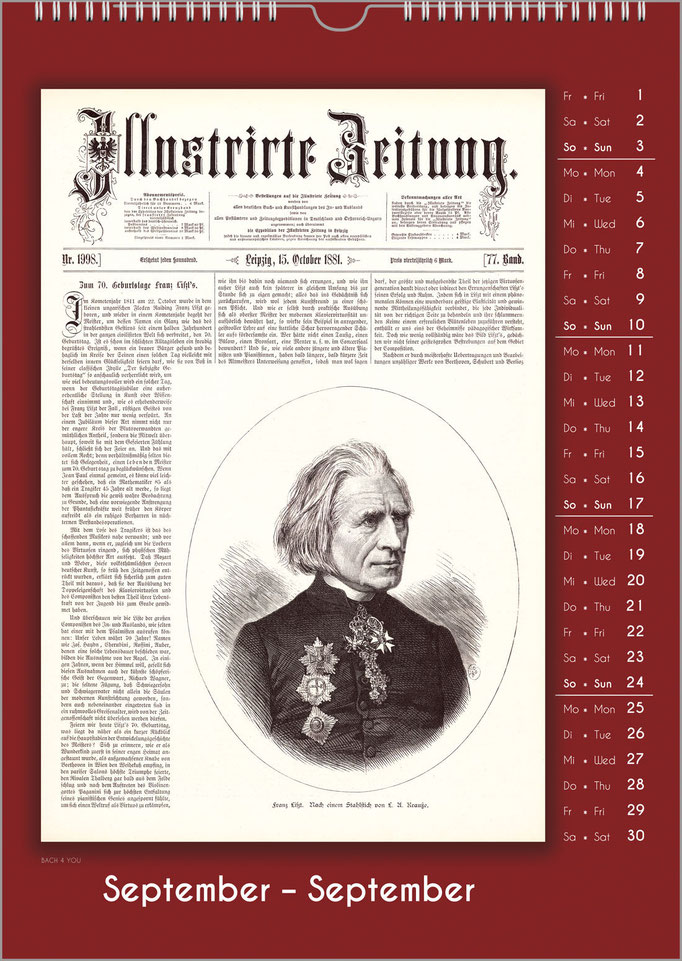 Music Gift Composers Calendar: Historic Newspaper Titles.