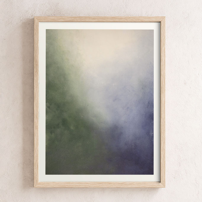 Green and blue winter painting