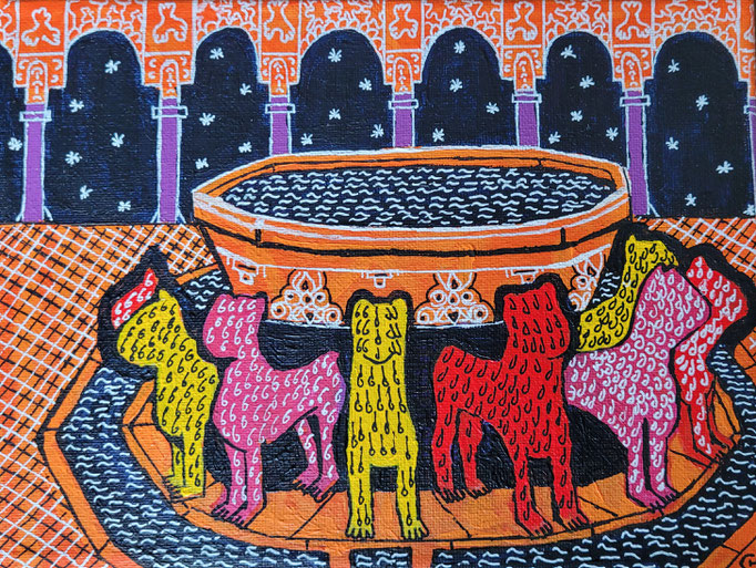 LEEUWENHOF uit de serie Alhambra - acrylverf op doek - 18 X 24 - verkoopprijs € 90