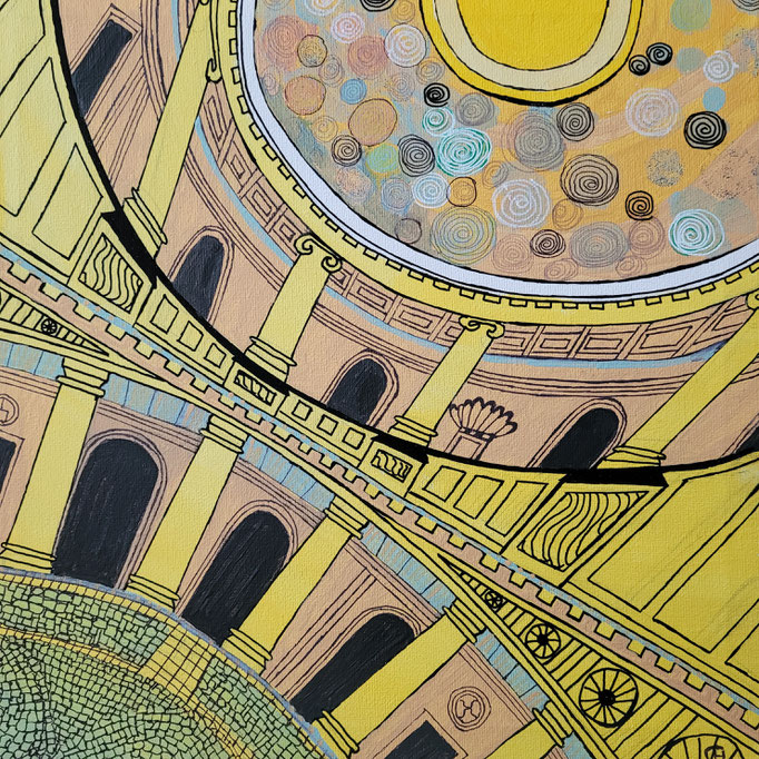 PALEIS KAREL V uit de serie Alhambra - acrylverf op doek - 30 x 30 - verkoopprijs € 150