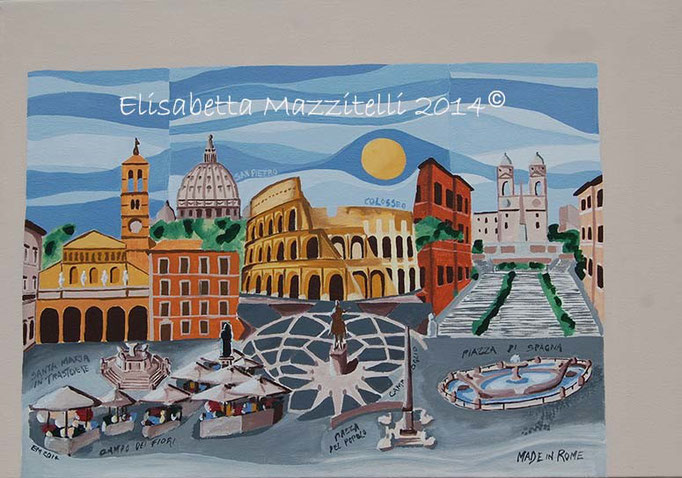 "Made in Rome Luglio" - acrilico su tela - 35x50 cm - 70 euro