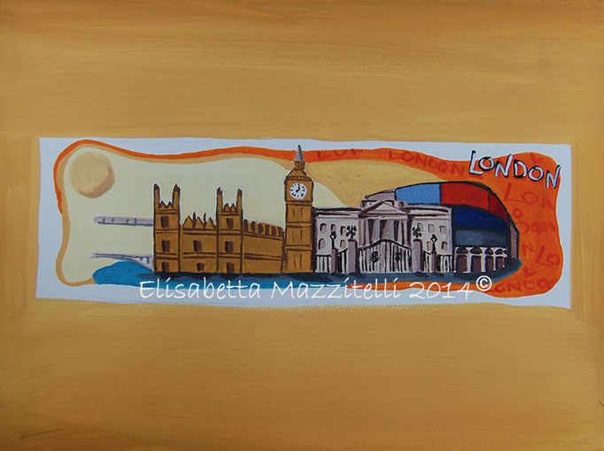 "Londra" - acrilico su cartone telato - 25x18 cm - collezione privata