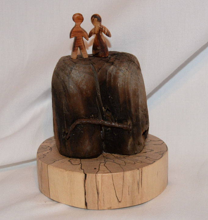 Partnerschaft - 11x13cm - verschiedene Hölzer - 200.-