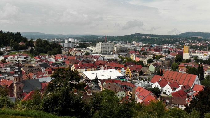 Ein Blick von der Plassenburg runter zum Bierstadl