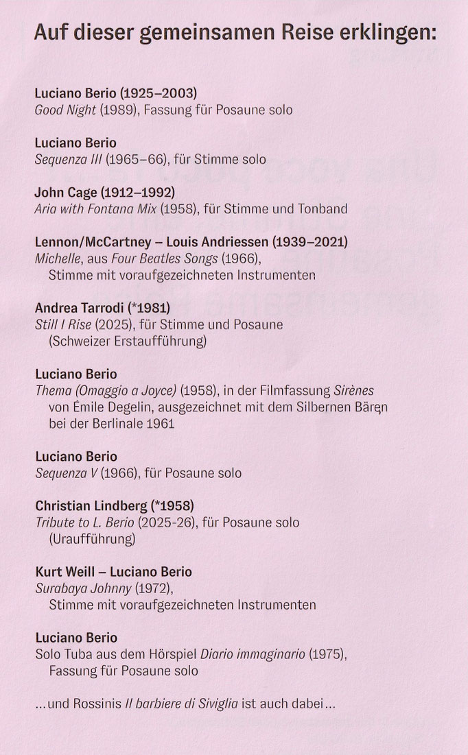 Das musikalische Programm des Abends