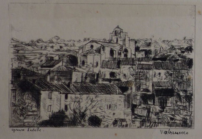 Varbanesco, Saint-Restitut, eau-forte, 11,4 x 17,1