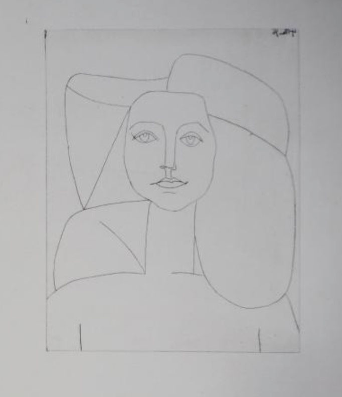 Varbanesco, tête de jeune femme, d'après Picasso