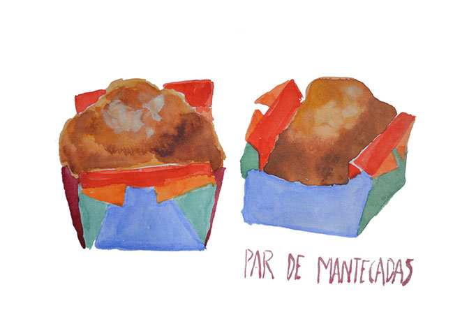 Mantecadas, A5, acuarela sobre papel, maría azcona 2013